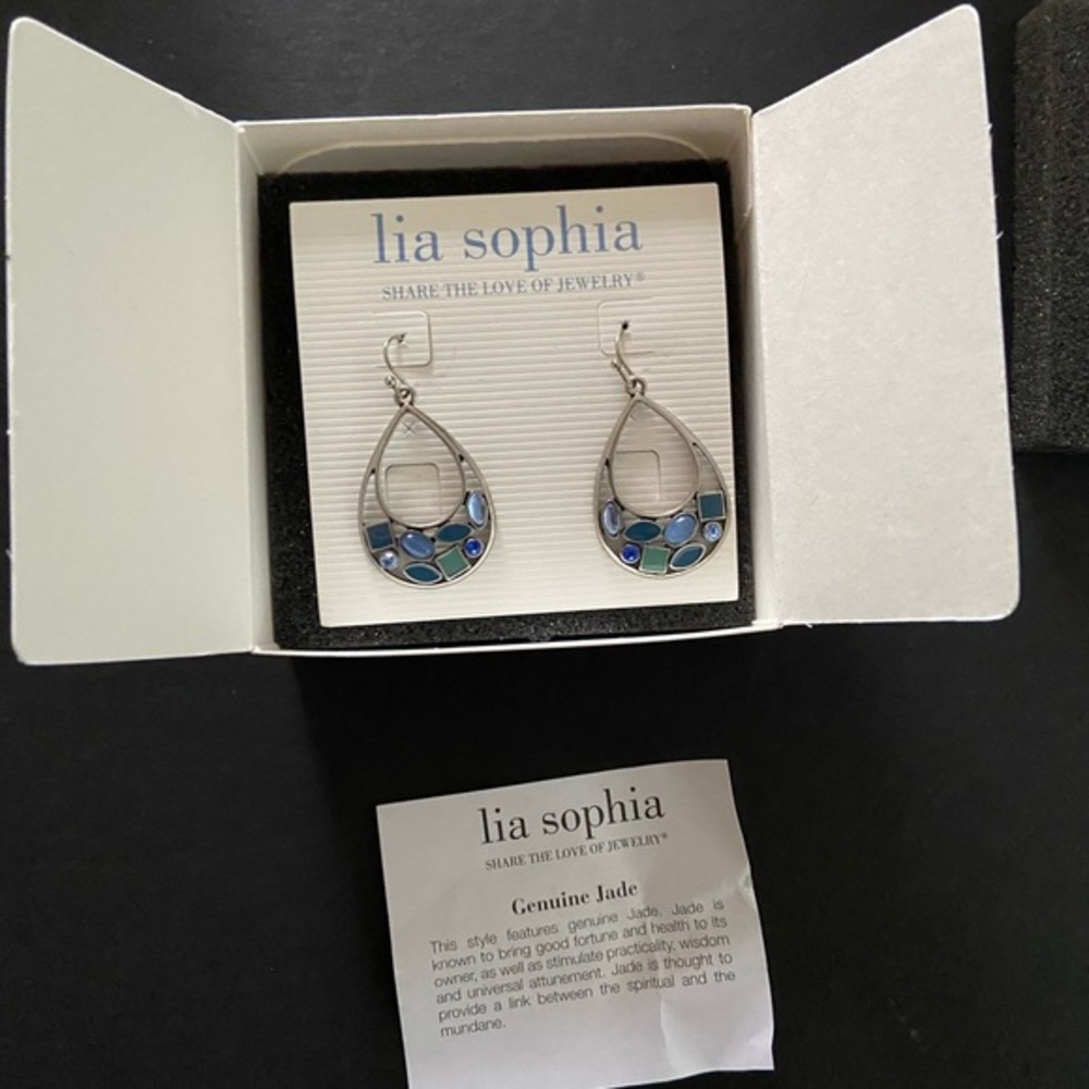 COPY - NWB Lia Sophia earrings w/ Jade